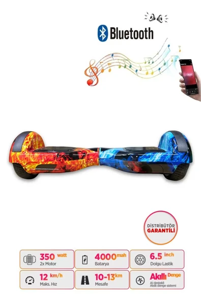 Citymate Hoverboard Elektrikli Kaykay Scooter Bluetooth Hoparlörlü 6.5 inch D10 ürün görseli 1