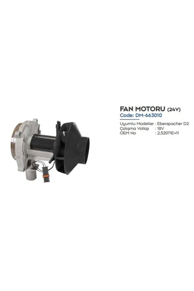 DEMMON Webasto Isıtıcı Fan Motoru D2 24 Volt Vebasto ürün görseli 1