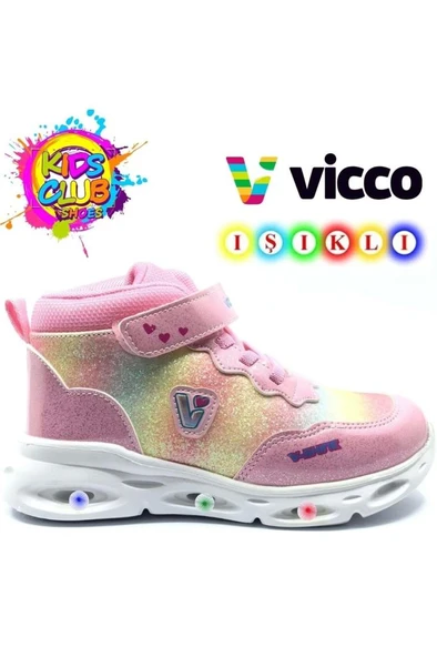 Vicco Poni 946.B25K.430 Anatomik Taban Işıklı Kız Çocuk Bot Pembe 22-25 ürün görseli 1