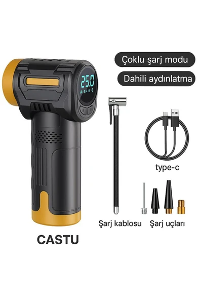 HOTSY Taşınabilir Şarjlı Kompresör Lastik Hava Pompası CASTU CS60 PLUS MAX ürün görseli 1
