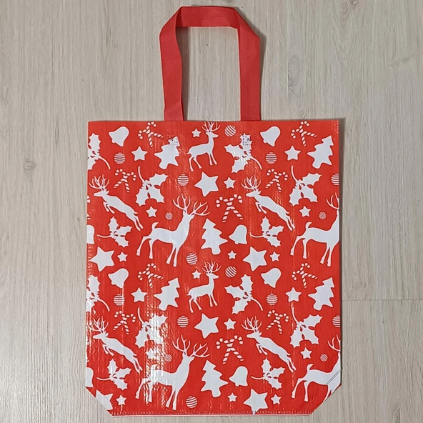 Jüt Yılbaşı Çantası 38,5x44,5x11,5cm KIRMIZI ürün görseli 1