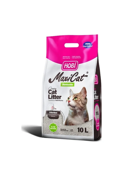 Hobi Maxicat Kokusuz Topaklaşan Bentonit Kedi Kumu 10 L ürün görseli 1