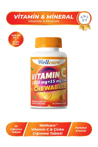 WELLCARE VIT C 1000 CINKO 30 ÇIĞNEME TB ürün görseli 1