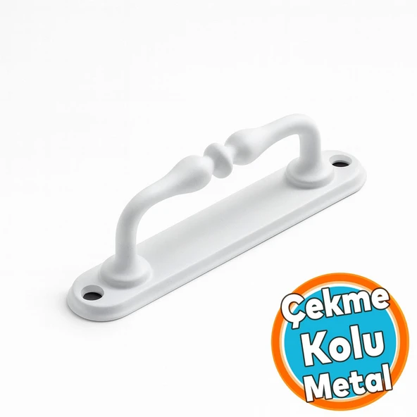 Metal Kapı Çekme Kolu 12 cm Dolap Mobilya Dolap Çekmece Tutamağı Kulp Saclı Kulpları Beyaz ürün görseli 1