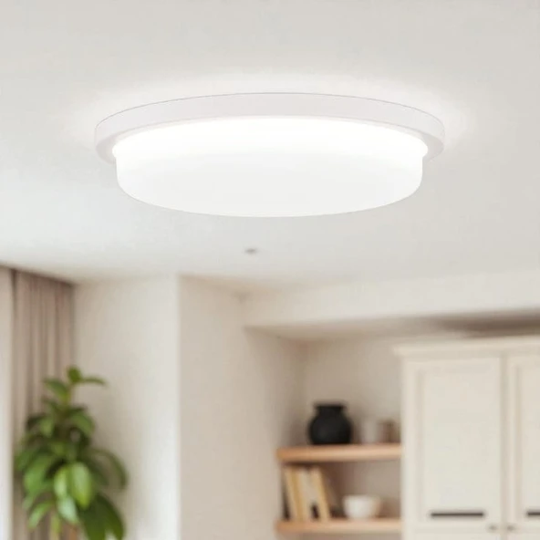 36 Watt Beyaz Işık Ledli İç ve Dış Mekan 3200 Lümen Plastik Tavan ve Duvar Armatürü, Led Tavan Aplik ürün görseli 1