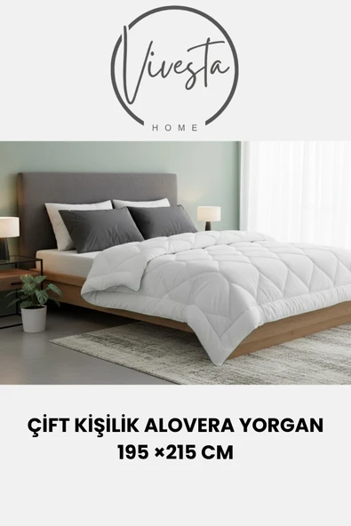 Vivesta Home Aloe Vera Çift Kişilik Yorgan 195x215 cm ürün görseli 1
