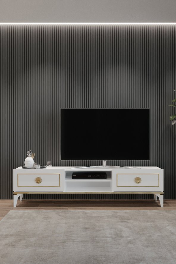 TOCCO 1052 Ceylin Modern 2 Kapaklı Raflı Sehpa Lüx Tv Ünitesi ürün görseli 1