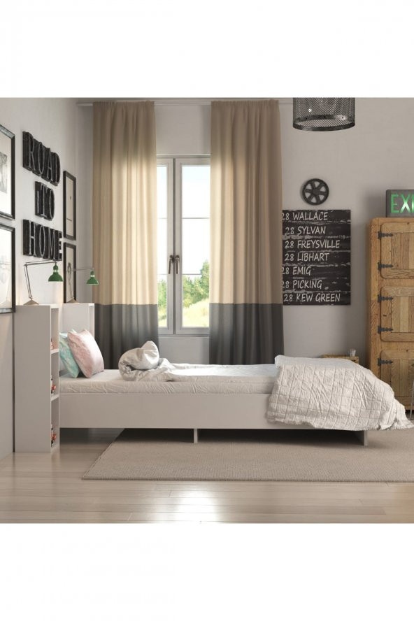 TOCCO 1057 Gözde Lüx Kitaplıklı Tek Kişilik Karyola ürün görseli 1