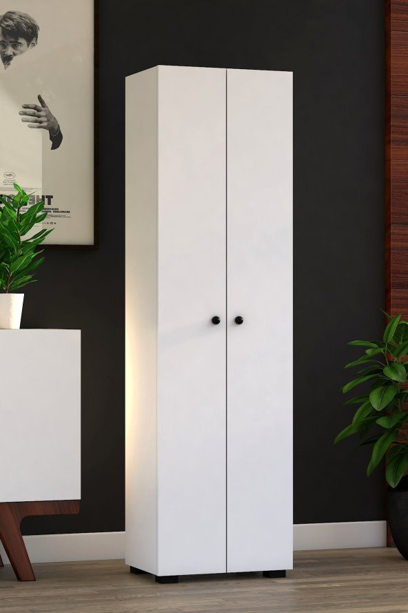 TOCCO 1001 Ela 2 Kapaklı 8 Raflı Çok Amaçlı Dolap ürün görseli 1