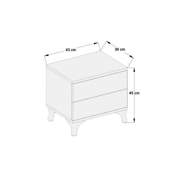 TOCCO 1002 Ece 2 Çekmeceli Komidin - Resim 3