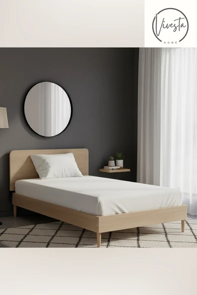 Vivesta Home 100x200 cm Tek Kişilik Beyaz Lastikli Çarşaf Seti + 1 Adet 50x70 Yastık Kılıfı – Kaymaz Kumaş ürün görseli 1