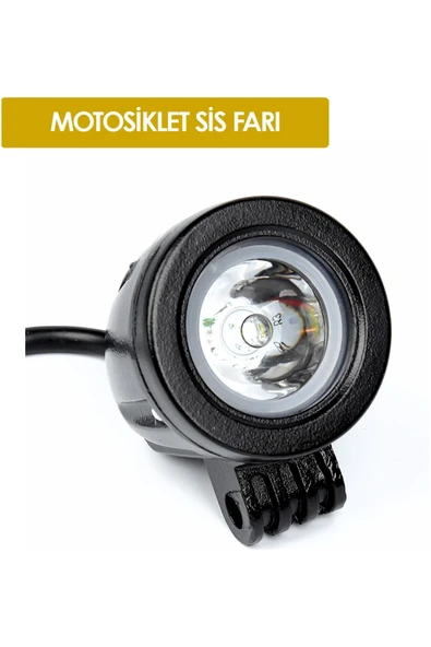 ASTRALED Motosiklet Sis Farı Beyaz Güçlü LED Far Odaklamalı Yuvarlak LED (1 Adet) ürün görseli 1