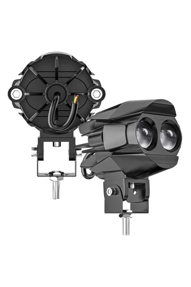 ASTRALED 1 ADET Motosiklet Atv Utv Scooter Led Lazer Sis Farı Delici Beyaz Sarı Çift Renk 12 -80 Volt ürün görseli 1