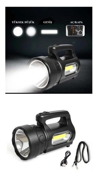 Profesyonel Ultra Güçlü LED El Feneri - Yüksek Performanslı 900 Lümen Aydınlatma ürün görseli 1