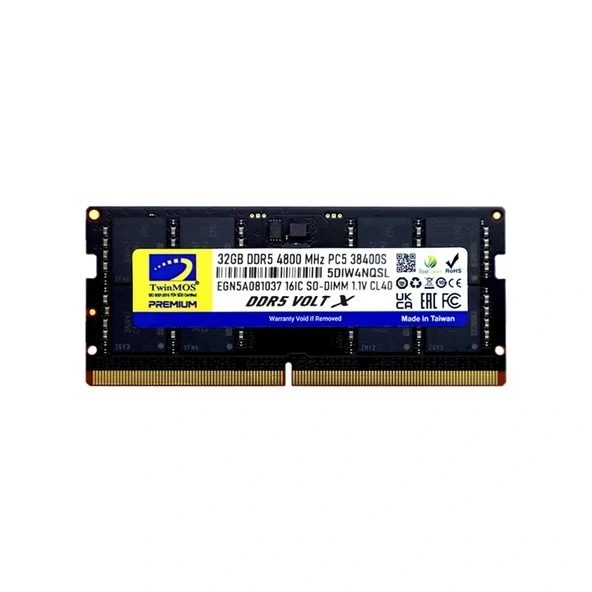 Twinmos Ddr5 32gb 4800mhz Cl40 Notebook Ram Tmd532gb4800s40 ürün görseli 1