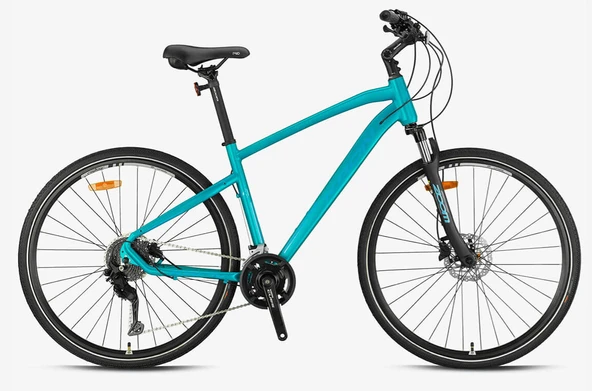 KRON TX 300 28 JANT 18 VİTES HİDROLİK DİSK FREN 20" YENİ CUES SİSTEM MAT TURKUAZ-MAVİ GREENWAY BİSİKLET) ürün görseli 1