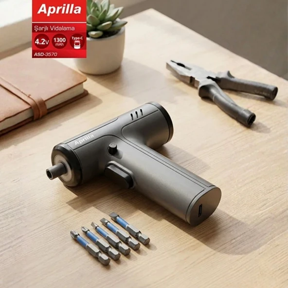 ASD-3570 Şarjlı Vidalama 4 Hız Ayarı LED Aydınlatmalı USB-C Şarjlı ürün görseli 1