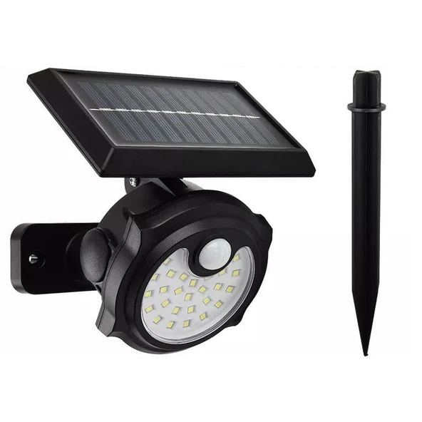 Powermaster 26 Ledli Sensörlü 3 Modlu Solar İnduksiyon Duvar Lambası (SH-1705a) ürün görseli 1