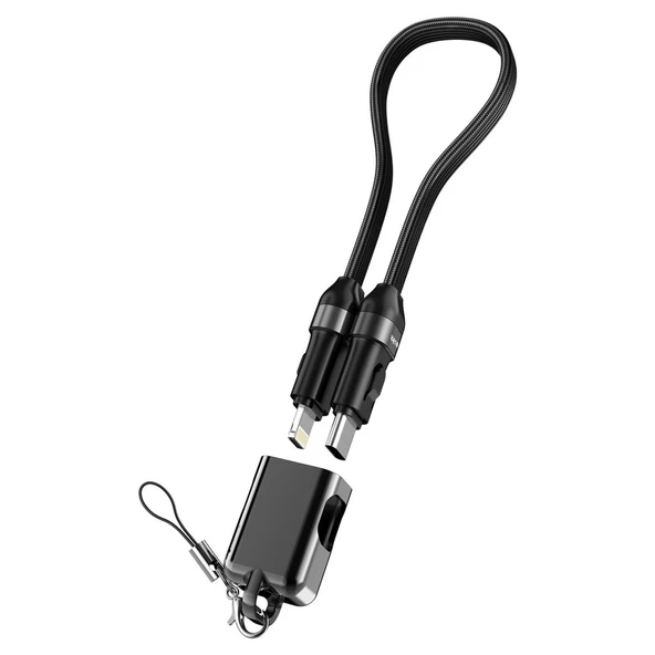 S-link Armor CL-020 30W 20 cm Type-C to Lightning PD Örgülü Metal Başlıklı Siyah Hızlı Şarj Kablosu ürün görseli 1