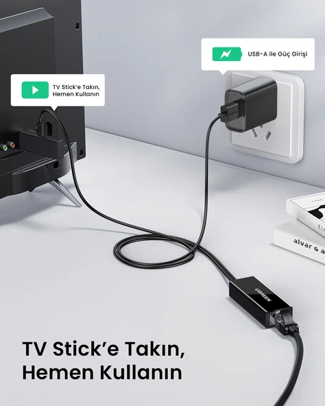 UGREEN USB-A to Ethernet RJ45 Adaptör, 30985 - Resim 3