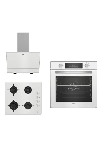 Beko New White Star 3lü Ankastre Set ( BFC 330 B - BOCD T 6011 EB - BDE 6050 HB ) ürün görseli 1