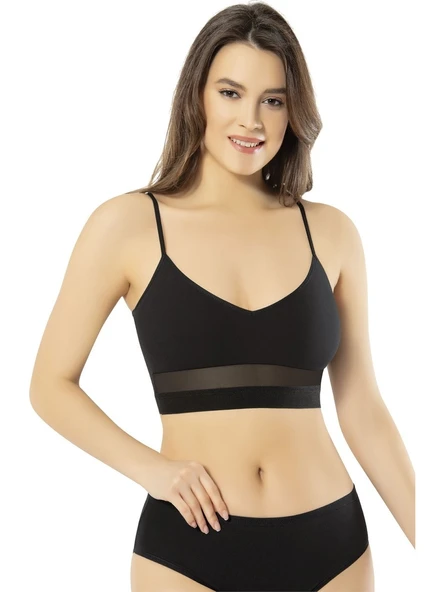 Kota 6398 Kadın Dalgıç Kumaş Pedli Büstiyer-Siyah LXL ürün görseli 1