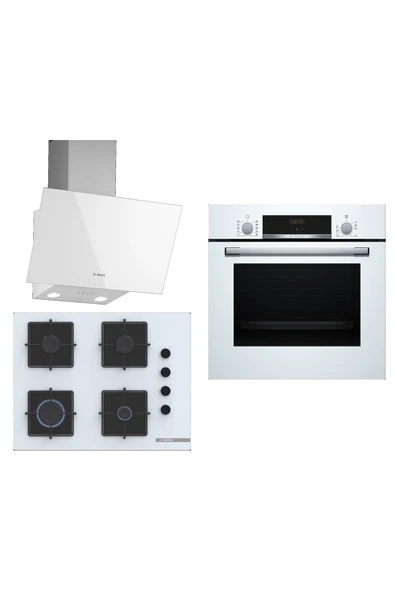 Bosch Beyaz 3 Lü Ankastre Set 300 ( Hbf512bw1t - Pop7c2p30o - Dwk63pj20t ) ürün görseli 1