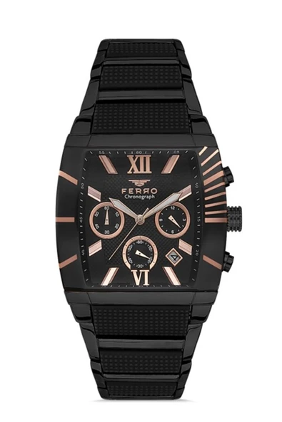 Ferro FM31266A-G Quartz Çelik Siyah 40 mm Erkek Kol Saati ürün görseli 1