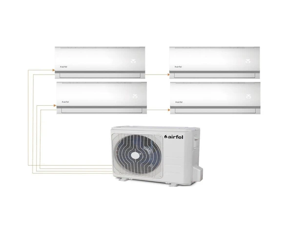 Airfel 10.5 kW 1 Dış + 4 İç Ünite (12+12+12+12) Duvar Tipi Multi Klima ürün görseli 1