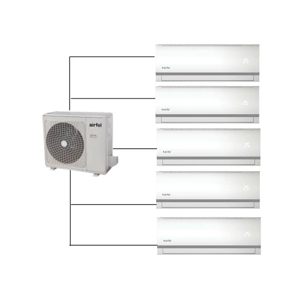 Airfel 5LMX125N 42000 BTU 1 Dış + 5 İç Ünite (12+12+12+12+12) Duvar Tipi Multi Klima ürün görseli 1