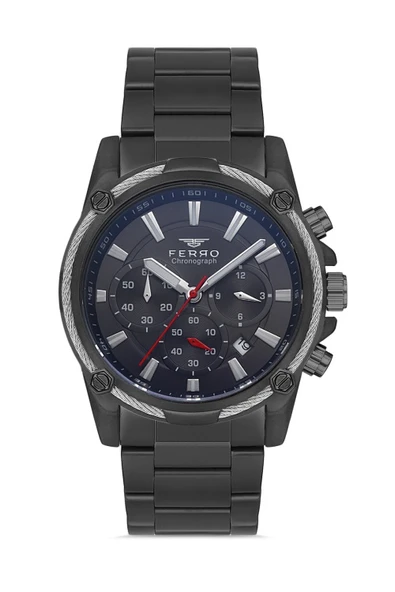 Ferro FM31300A-V Quartz Çelik Siyah 44 mm Erkek Kol Saati ürün görseli 1