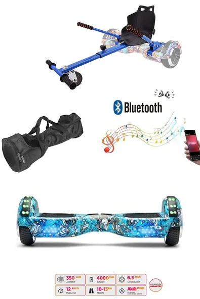 Citymate Elektrikli Kaykay Akıllı Denge Hoverboard + HoverKart + Çanta FULL LEDLİ EXTREM PAKET D20 ürün görseli 1
