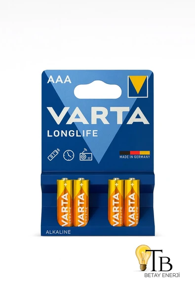 Varta AAA LONGLIFE 4’lü alkalin pil ürün görseli 1