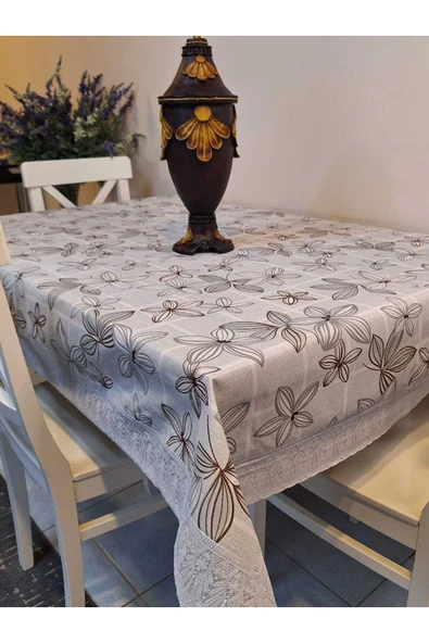 Kaydırmaz Tabanlı Pvc Muşamba - Desenli Silinebilir 120 X 150 Hazır Masa Örtüsü ürün görseli 1