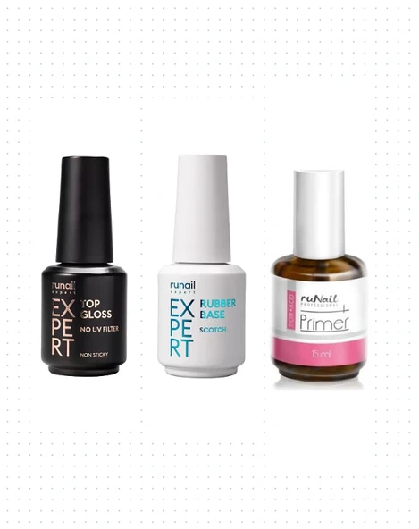 Fontenay RUNAİL UV Filtresiz Top Coat 18ml + Rubber Base Scotch 18ml + Non-Acid Primer 15ml ürün görseli 1