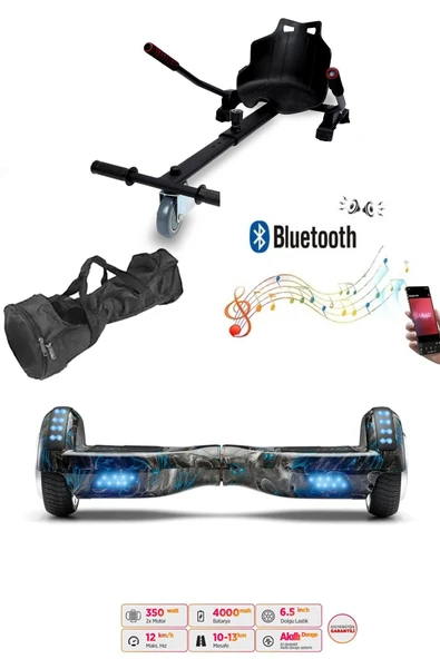 Citymate Elektrikli Kaykay Akıllı Denge Hoverboard + HoverKart + Çanta FULL LEDLİ EXTREM PAKET D18 ürün görseli 1