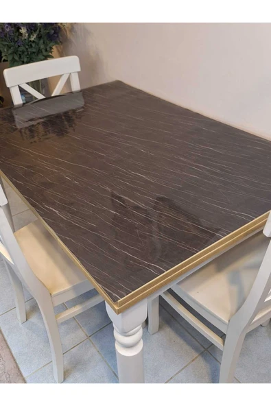 Kalın PVC Masa Koruyucu – 1.2 mm Mika Örtü, 80 cm En, Mermer Desen ürün görseli 1