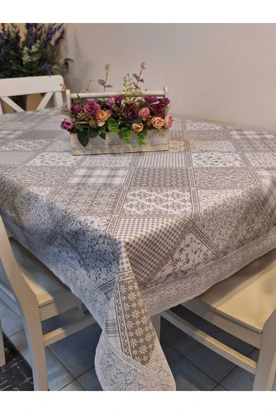 Kaydırmaz Tabanlı Pvc Muşamba - Desenli Silinebilir 120 X 150 Hazır Masa Örtüsü ürün görseli 1