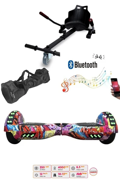 Citymate Elektrikli Kaykay Akıllı Denge Hoverboard + HoverKart + Çanta FULL LEDLİ EXTREM PAKET D16 ürün görseli 1