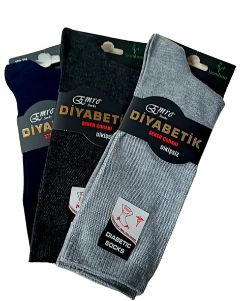 Erkek Diyabetik Bambu Çorap 12 adet