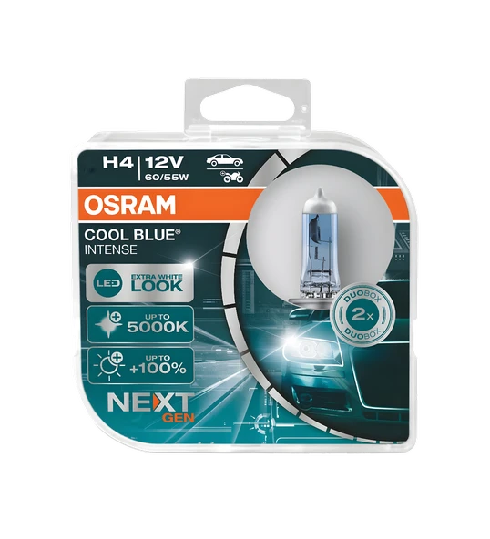 12V H4 AMPUL 60/55W 5000K COOL BLUE INTENSE (BEYAZ IŞIK) (2 AD) ürün görseli 1