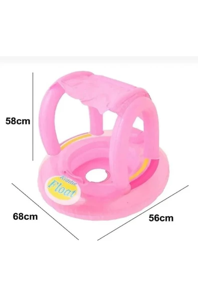 bestadashop Renkli gölgelikli ayak geçmeli bebek yüzme simidi, güvenli ve konforlu yüzme deneyimi ürün görseli 1