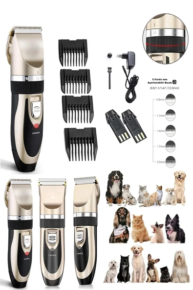 Janva Pet-66 Yeni Model Çift Bataryalı Şarjlı Kedi Köpek Tıraş Makinesi Pet Traş + Yedek Batarya Hediyeli ürün görseli 1