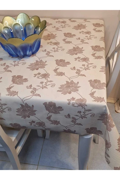 SİMLİ KETEN DOKULU PVC MASA ÖRTÜSÜ - Resim 4