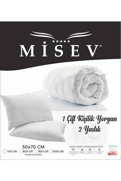 Misev Çift Kişilik Lüx Grubu Kışlık Yorgan ve 2 Adet Lüx Grubu Yastık ürün görseli 1