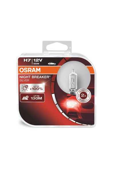 64210nbs 12v H7 55w Ampul Nıght Breaker Sılver %100 Fazla Işık %130 Görüş(TAKIM)(YASAL HALOJEN) ürün görseli 1