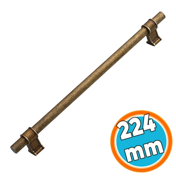 Mobilya Mutfak Çekmece Dolap Kulpu Kulbu Kulpları Eskitme Antik Sarı Metal 224 mm-22.4 cm ürün görseli 1