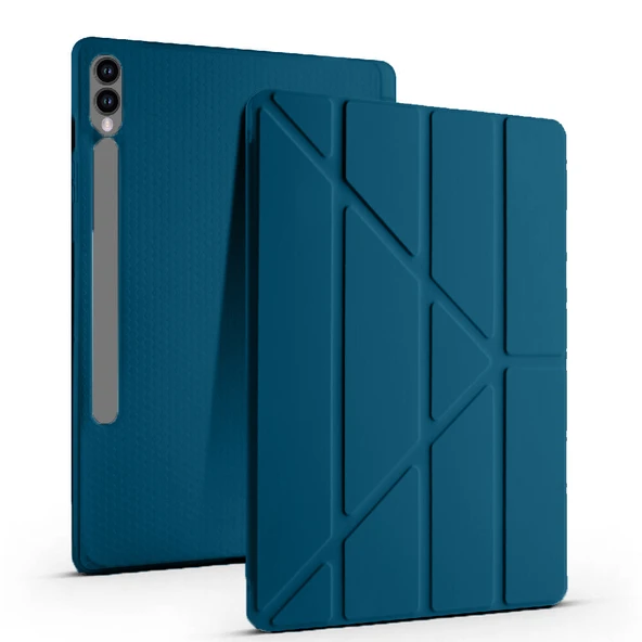 Samsung Galaxy Tab S10 Plus X820 12.4 İnç Katlanabilir Kalemlikli Standlı Akıllı Kılıf  Petrol ürün görseli 1