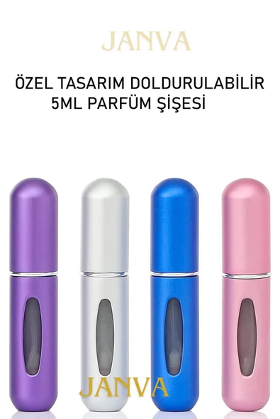 Janva Parfüm Şişesinden Çanta Içi Mini Doldurulabilir Seyahat Cep Yedek Parfüm Şişesi 5 ml 1 adet (Mavi) ürün görseli 1
