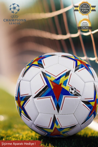 Janva Orijinal Uefa Şampiyonlar Ligi Dikişli Futbol Topu Halı Saha Çim Beton Zemine Uygun maç/idman No:5 ürün görseli 1